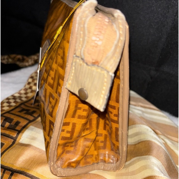 FENDI | Vintage SAS FF Logo Signatures Monograms Clutch Cosmetic Toiletery Bag - Picture 6 of 9